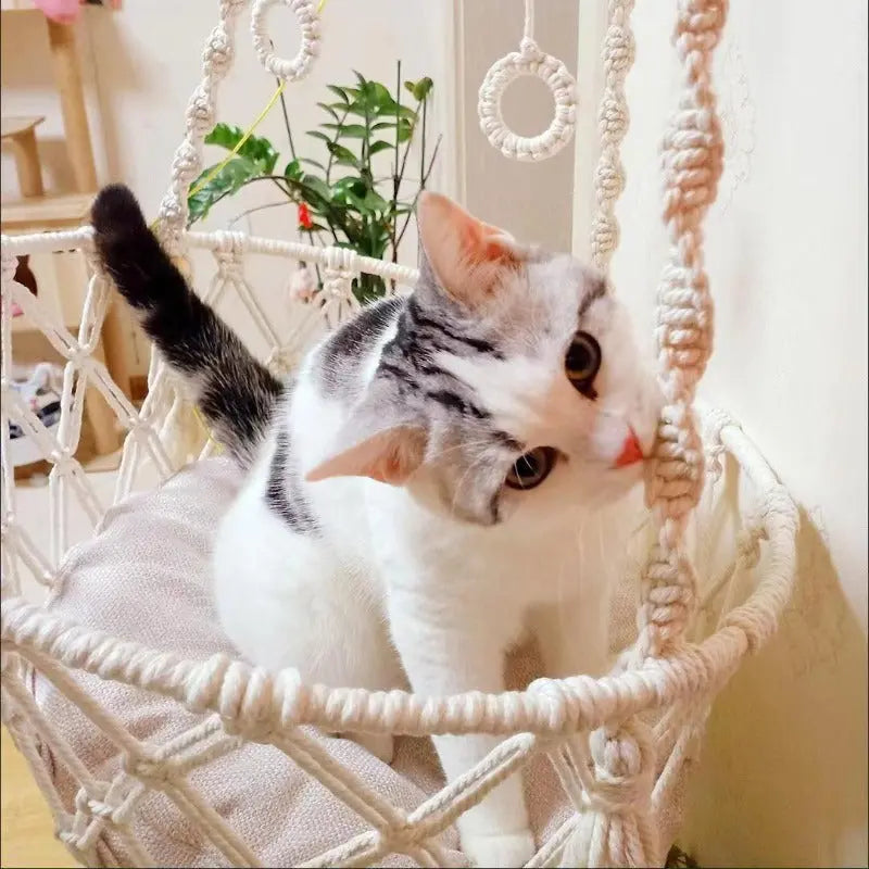 Hamac-pour-chat-blanc-suspendu-nid-felin