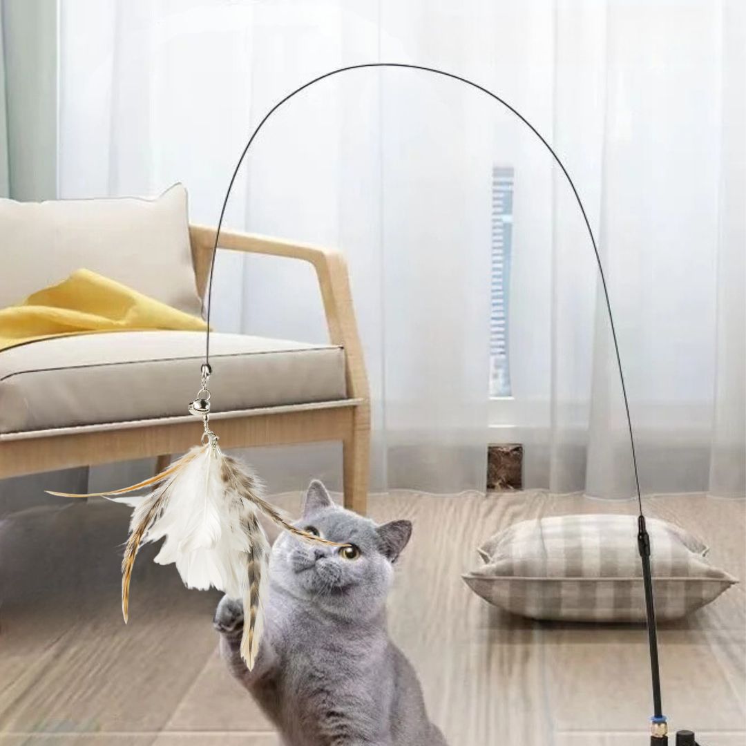 Jouet-plume-chat-happy-cat-Blanc