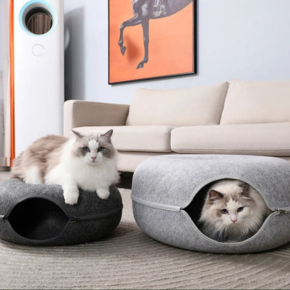 Tunnel-pour-chat-confortable-nid-secret