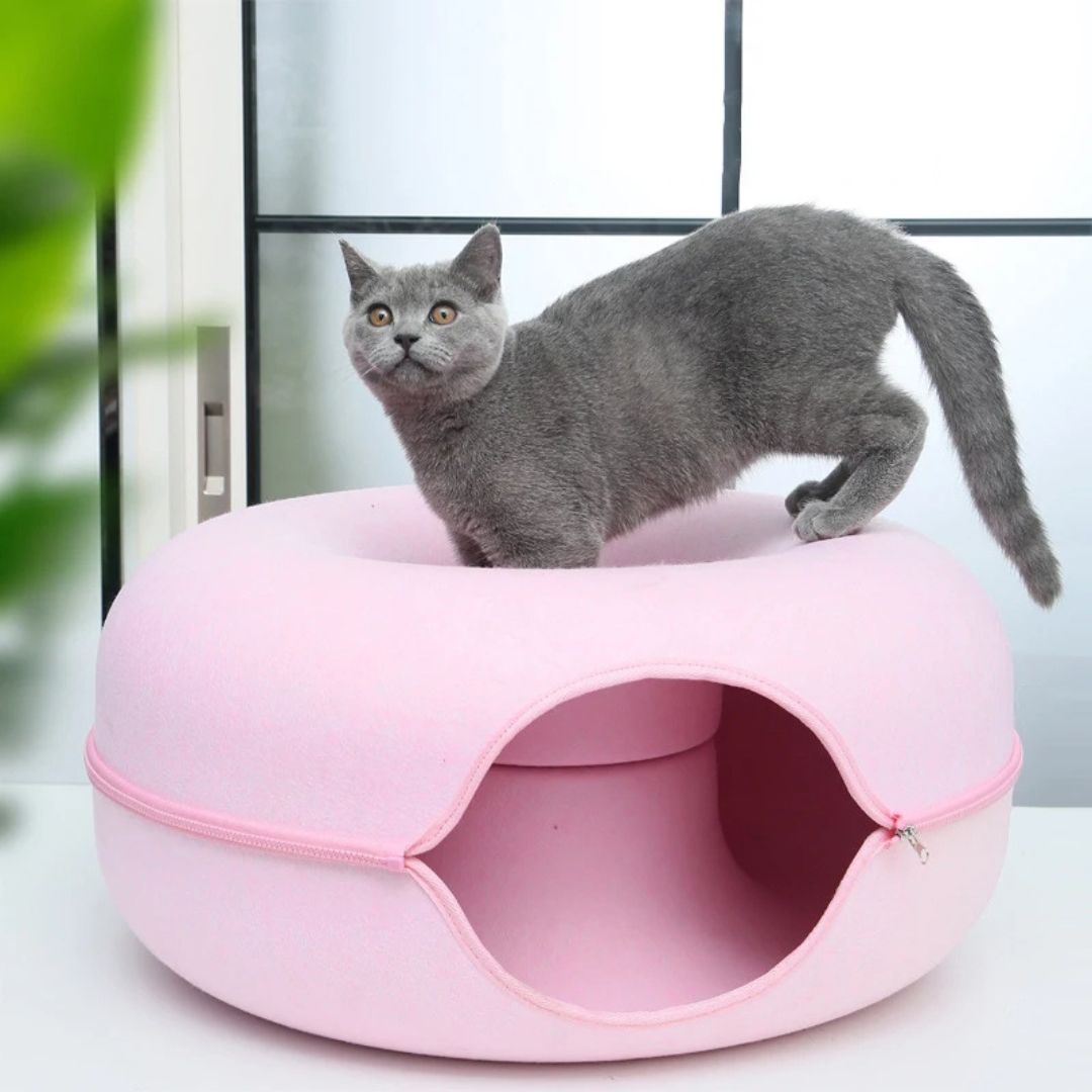 Tunnel-pour-chat-nid-secret-rose