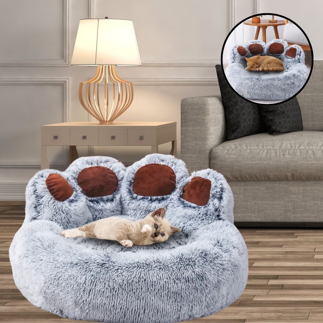 Coussin Chat Gris/Bleu | Câlin d'ours™ Gris/Bleu - Arbre à Chat