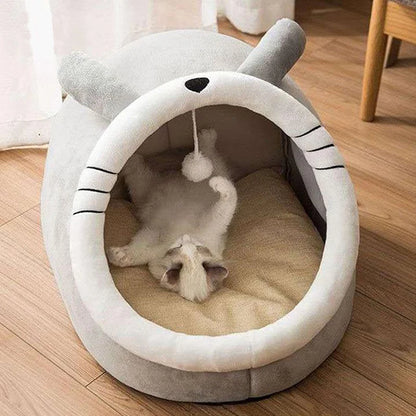 niche-pour-chat-gris-clair-igloo-confort