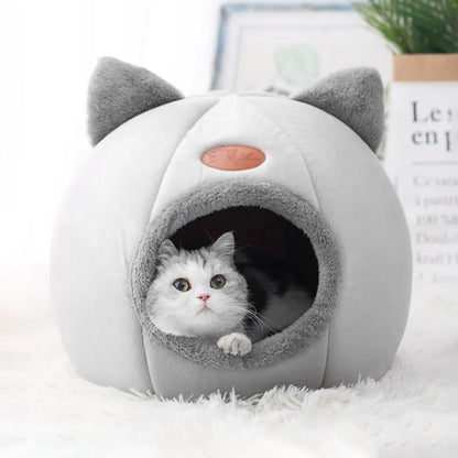 niche-pour-chat-igloo-douillet-gris