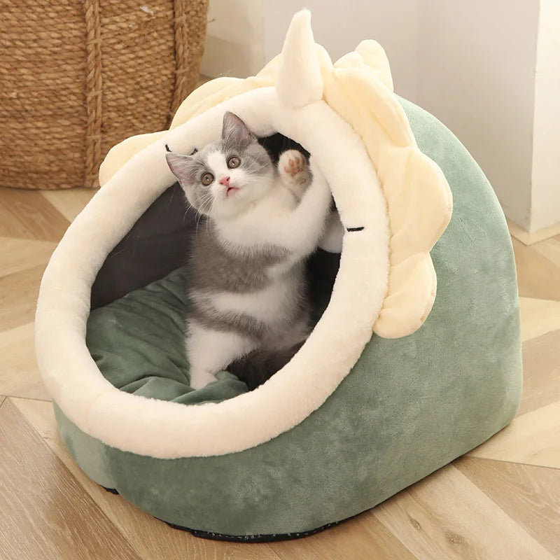 niche-pour-chat-vert-igloo-confort